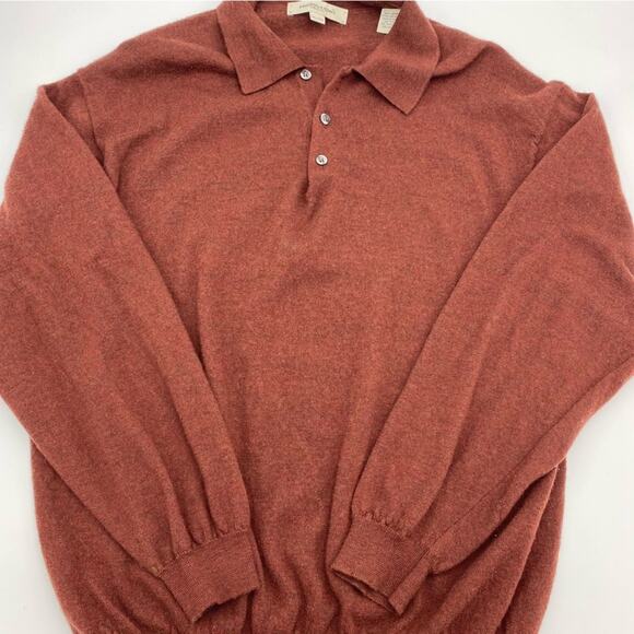 Pronto Uomo Sweater Men’s XL Rust Red Merino Wool Pullover Quiet Luxury - Picture 1 of 6